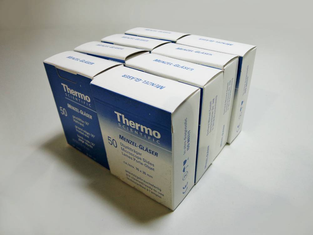 Thermo Scientific Frosted Microscope Slides, Ground 90. 8xboxes.